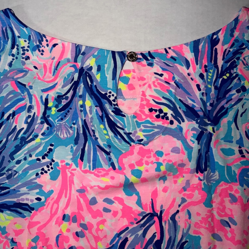 Lilly Pulitzer Pink and Blue Floral Blouse - Picture 4 of 4